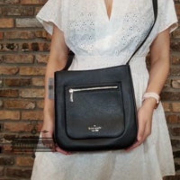Handbags - Kate Spade Medium Leila Top Zip Crossbody Black Leather NWT